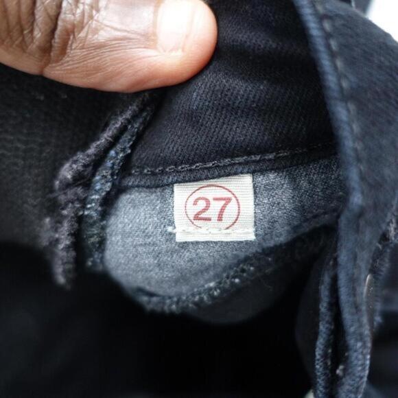 J Brand Jeans Women's 27 Black Zip Fly 5-Pockets Low-Rise Dark‎ Wash Skinny-Leg - Picture 6 of 9